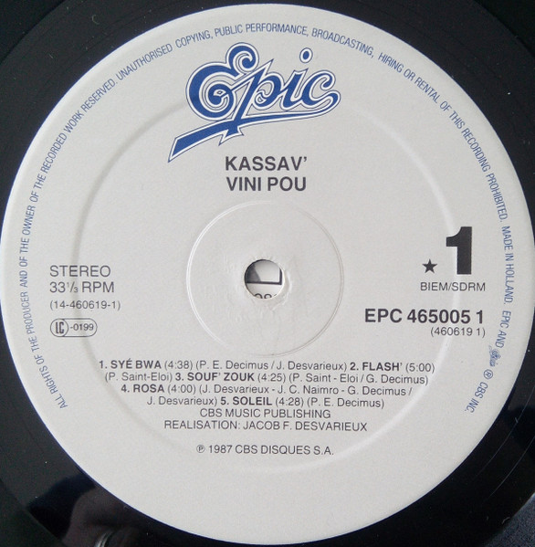 Kassav' - Vini Pou | Epic (EPC 465005 1) - 3