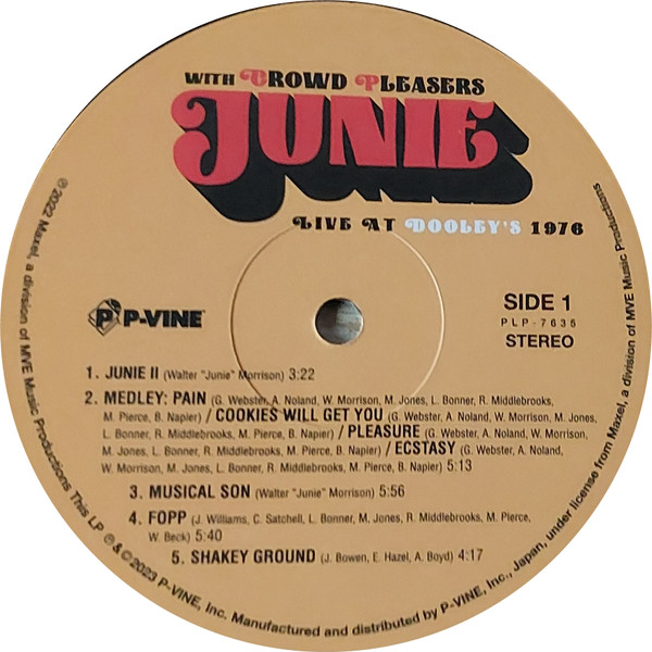 Junie  &  Crowd Pleasers - Live At Dooley's 1976 | P-Vine Records (PLP-7635)