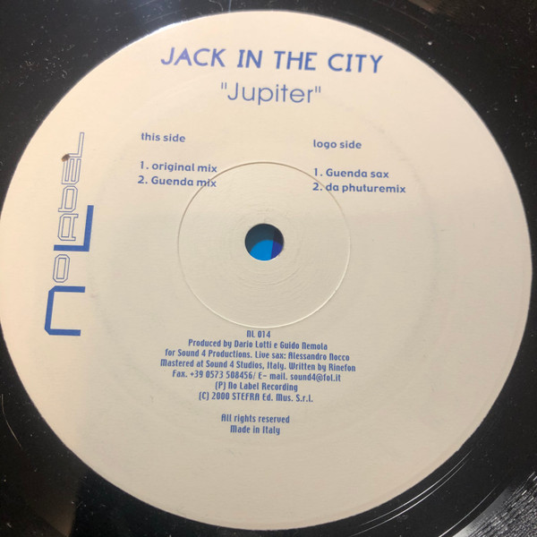 Jack in The City - Jupiter | No Label (NL 014) - main Jack in The City - Jupiter | No Label (NL 014) - main
