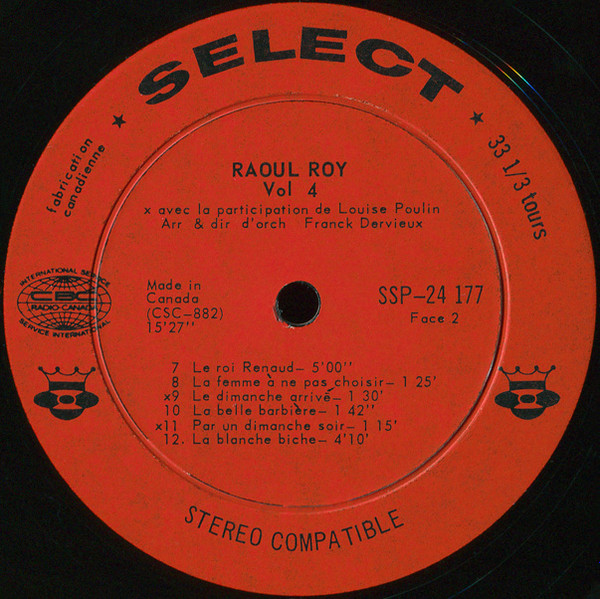 Raoul Roy - Vol. 4 [Vinyl] | Select (SSP-24.177) - 4
