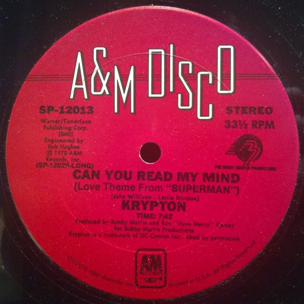 Krypton - Can You Read My Mind | A&M Disco (SP-12013)