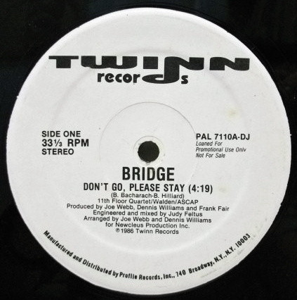 Bridge - Don't Go, Please Stay | Twinn Records (PAL-7110-DJ)