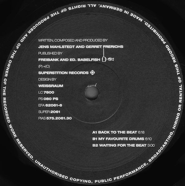 Jens - Back To The Beat | Superstition (SUPER2061) - 2