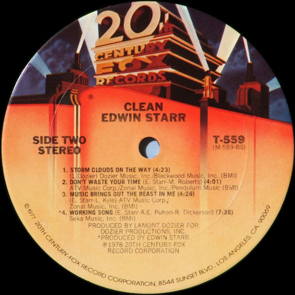 Edwin Starr - Clean | 20th Century Fox Records (T-559) - 4