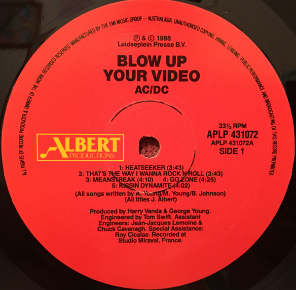 AC/DC - Blow Up Your Video | Albert Productions (APLP 072) - 3