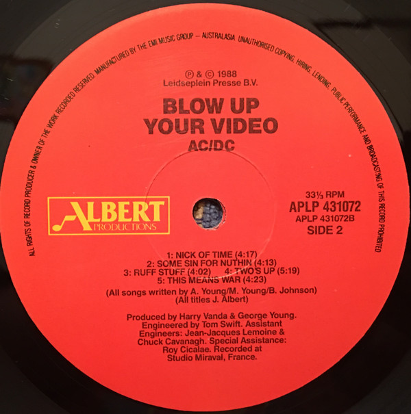 AC/DC - Blow Up Your Video | Albert Productions (APLP 072) - 4