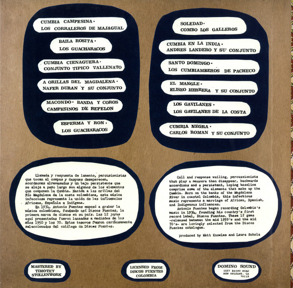 Various - A Orillas Del Magdalena - Coastal Cumbias From Colombia's Discos Fuentes | Domino Sound (DS-024) - 2