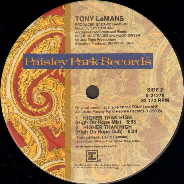 Tony LeMans - Higher Than High | Paisley Park (0-21279) - 4