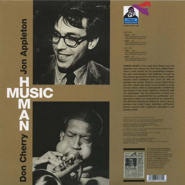 Jon Appleton & Don Cherry - Human Music | Flying Dutchman (HIQLP 108) - 3