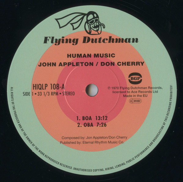 Jon Appleton & Don Cherry - Human Music | Flying Dutchman (HIQLP 108) - 4