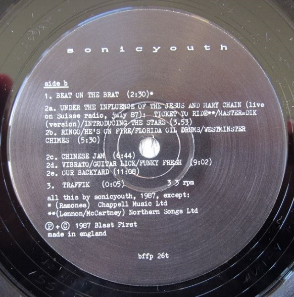 Sonic Youth - Master=Dik / Beat On The Brat | Blast First (BFFP 26T) - 4 Sonic Youth - Master=Dik / Beat On The Brat | Blast First (BFFP 26T) - 4