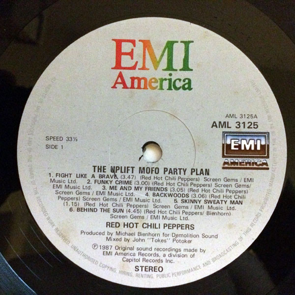 Red Hot Chili Peppers - The Uplift Mofo Party Plan | EMI America (AML 3125) - 3 Red Hot Chili Peppers - The Uplift Mofo Party Plan | EMI America (AML 3125) - 3