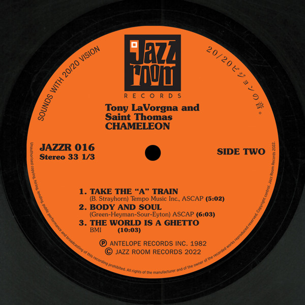 Tony Lavorgna And The St. Thomas Jazz Quartet - Chameleon | Jazz Room Records (JAZZR 016) - 4