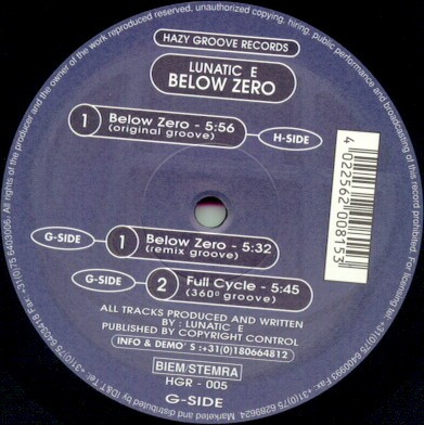 Lunatic E. - Below Zero | Hazy Groove Records (HGR - 005)