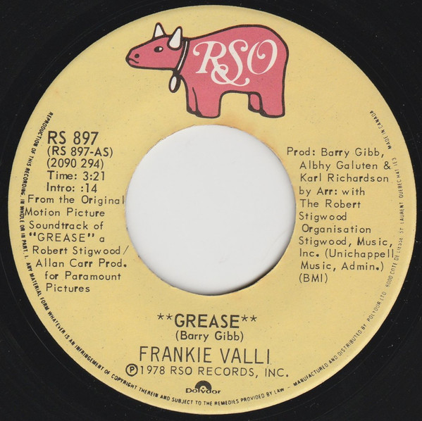 Frankie Valli / Gary Brown - Grease | RSO (RS 897)