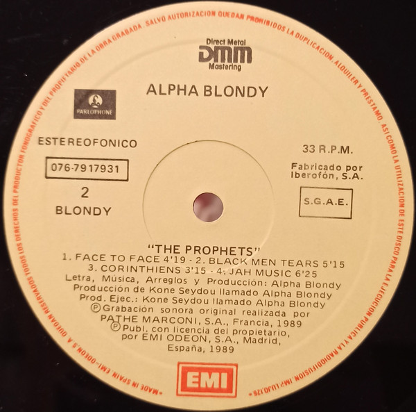 Alpha Blondy And The Solar System - The Prophets | EMI (076-7917931) - 4