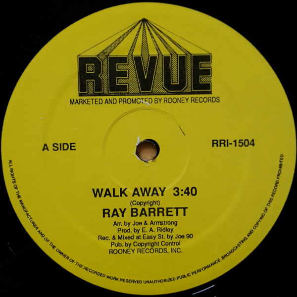 Ray Barrett - Walk Away | Rooney Records Inc. (RRI 1504) - 2