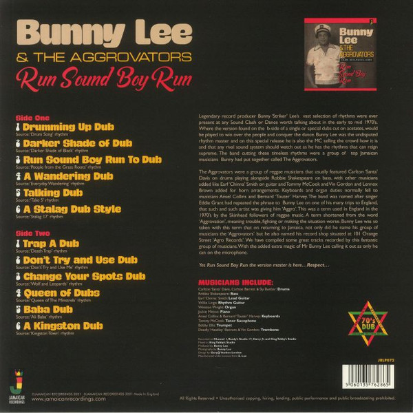 Bunny Lee & The Aggrovators - Run Sound Boy Run (Dub Soundclash) | Jamaican Recordings (JRLP072) - 3