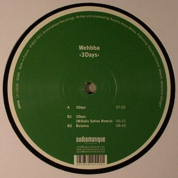 Wehbba - 3Days | Audiomatique Recordings (AM46) - main Wehbba - 3Days | Audiomatique Recordings (AM46) - main