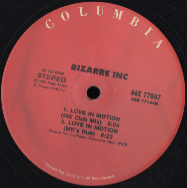 Bizarre Inc - Love In Motion | Columbia (44X 77047) - 3 Bizarre Inc - Love In Motion | Columbia (44X 77047) - 3