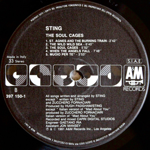 Sting - The Soul Cages | A&M Records (397 150-1) - 4