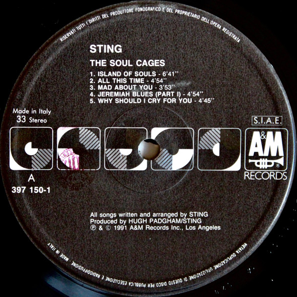 Sting - The Soul Cages | A&M Records (397 150-1) - 3