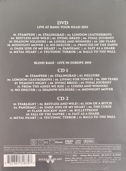 Accept - Restless And Live | Nuclear Blast (NB 3167-4) - 2