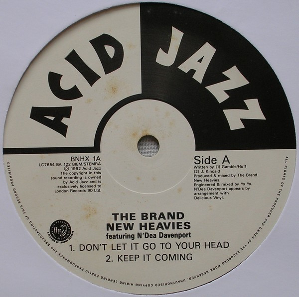The Brand New Heavies Featuring N'Dea Davenport - Don't Let It Go To Your Head | Acid Jazz (BNHX 1) - 3 The Brand New Heavies Featuring N'Dea Davenport - Don't Let It Go To Your Head | Acid Jazz (BNHX 1) - 3