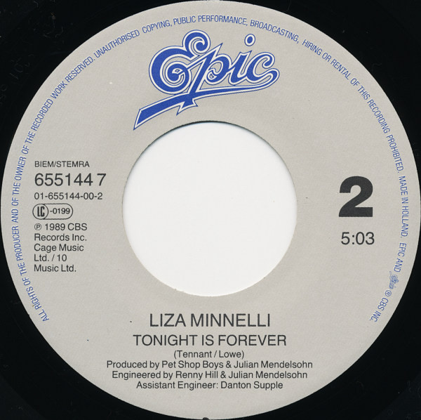 Liza Minnelli - Losing My Mind | Epic (655144 7) - 4
