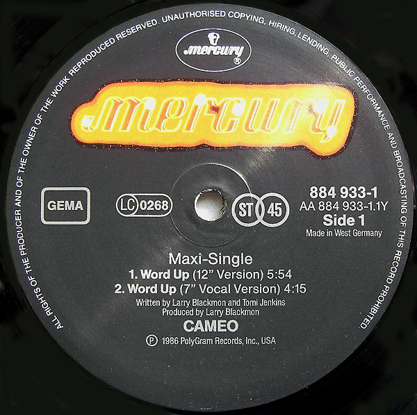 Cameo - Word Up! | Mercury (884 933-1) - 3
