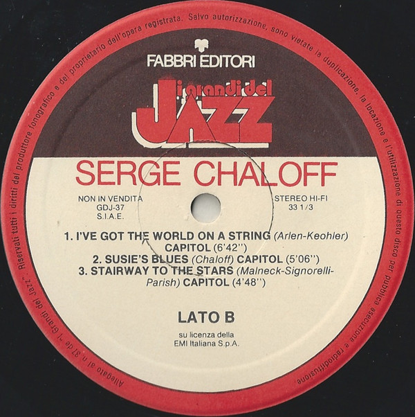 Serge Chaloff - Serge Chaloff | Fabbri Editori (GdJ 37) - main Serge Chaloff - Serge Chaloff | Fabbri Editori (GdJ 37) - main