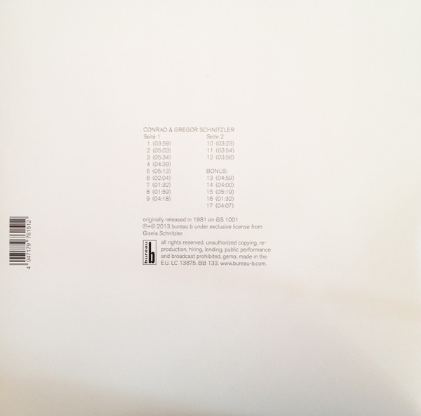 Conrad Schnitzler & Gregor Schnitzler - Conrad & Sohn | Bureau B (BB 133) - 2 Conrad Schnitzler & Gregor Schnitzler - Conrad & Sohn | Bureau B (BB 133) - 2