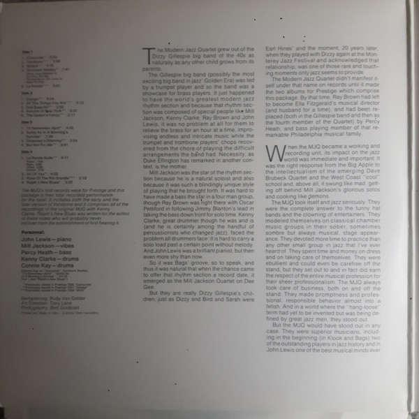 The Modern Jazz Quartet - Modern Jazz Quartet | Prestige (HB 6041) - 2