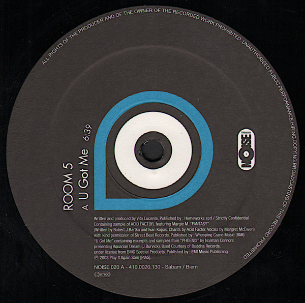 Room 5 - U Got Me | Noise Traxx (NOISE 020 A) - 4