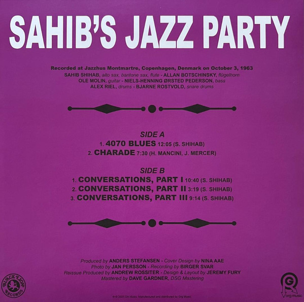 Sahib Shihab - Sahib's Jazz Party | ORG Music (ORGM-2284) - 2 Sahib Shihab - Sahib's Jazz Party | ORG Music (ORGM-2284) - 2