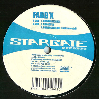 Fabb'X - Driving Licence | Stargate Records (STAR 025005)