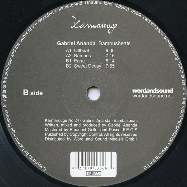 Gabriel Ananda - Bambusbeats | Karmarouge (KR 24) - 4