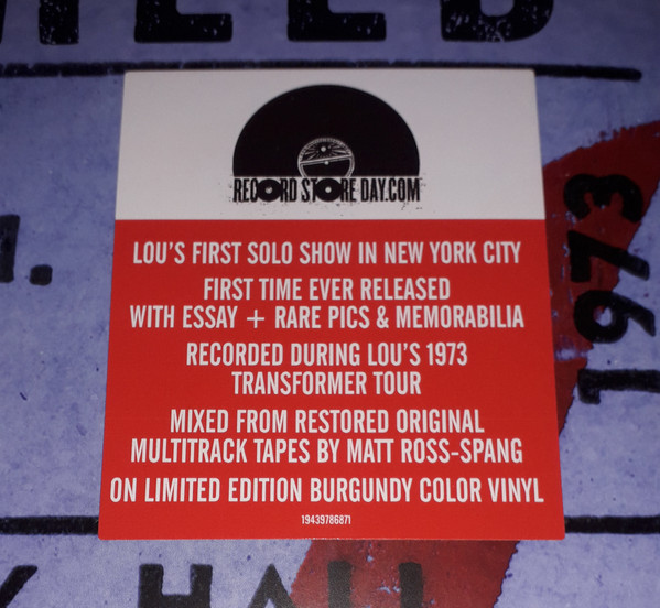 Lou Reed - Live At Alice Tully Hall (January 27, 1973 - 2nd Show) | RCA Victor (19439786871) - 3