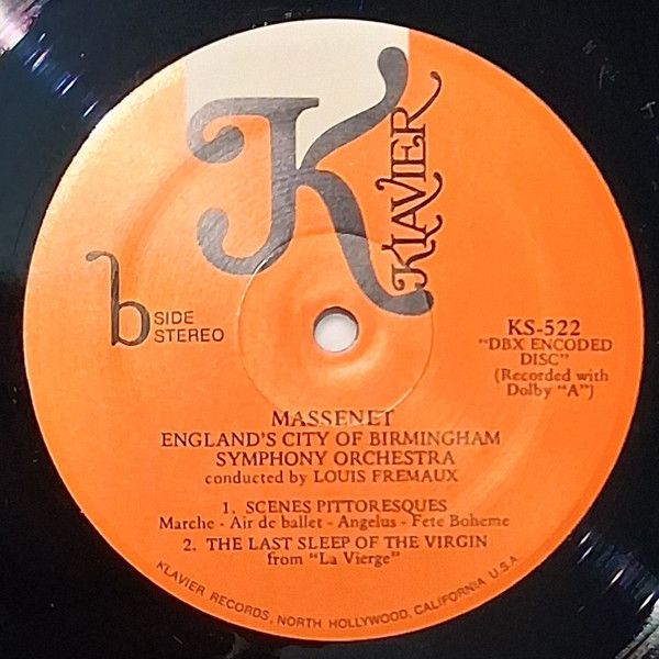 Jules Massenet – City Of Birmingham Symphony Orchestra , Louis Frémaux - Le Cid-Ballet Music · Scènes Pittoresques · The Last Sleep Of The Virgin | Klavier Records (KS 522) - 4 Jules Massenet – City Of Birmingham Symphony Orchestra , Louis Frémaux - Le Cid-Ballet Music · Scènes Pittoresques · The Last Sleep Of The Virgin | Klavier Records (KS 522) - 4