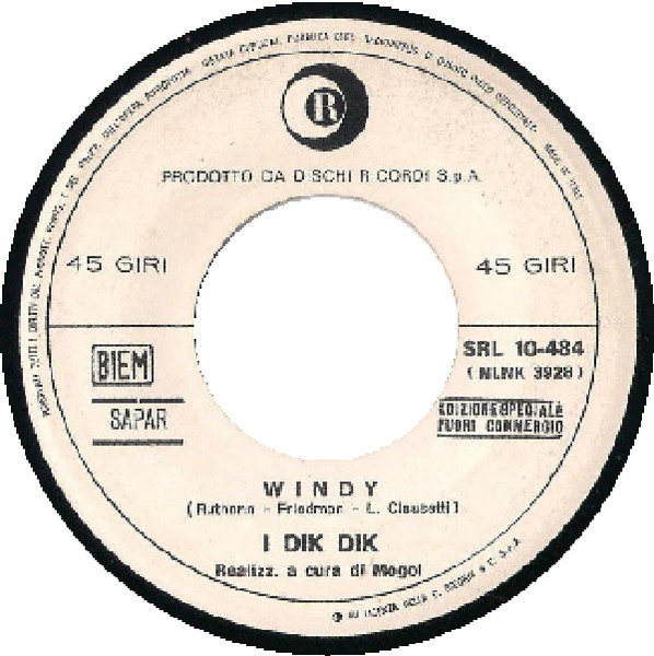 I Dik Dik - Windy / Inno | Ricordi (SRL 10-484)