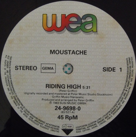 Moustache - Riding High | WEA (24-9698-0) - 3