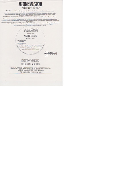 Nightvision - Jessie's Girl | Stoney Boy Music (SBM 12-2004) Nightvision - Jessie's Girl | Stoney Boy Music (SBM 12-2004)