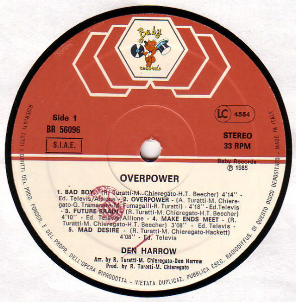 Den Harrow - Overpower | Baby Records (BR 56096) - 3 Den Harrow - Overpower | Baby Records (BR 56096) - 3