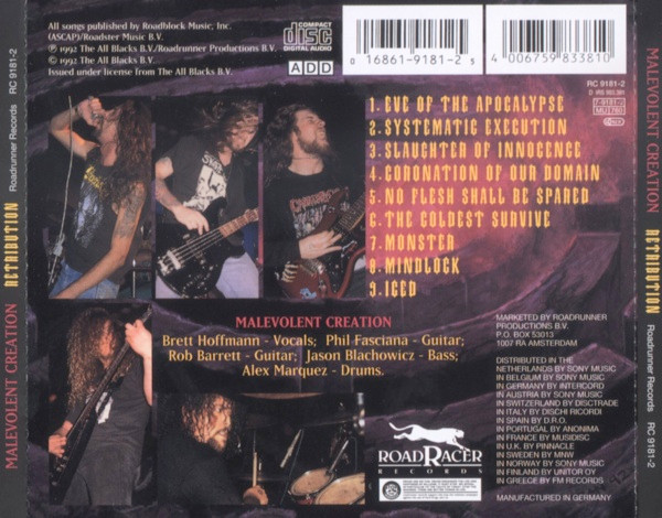 Malevolent Creation - Retribution CD | Roadracer Records (RC 9181-2) - 2