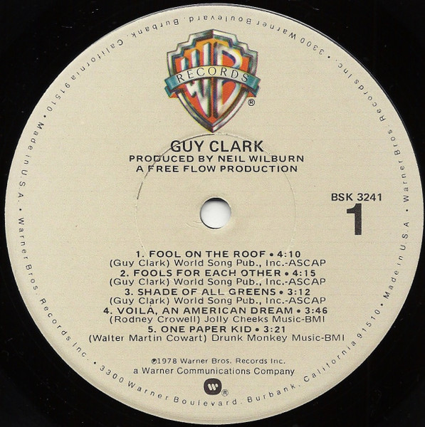 Guy Clark - Guy Clark | Warner Bros. Records (BSK 3241) - 3