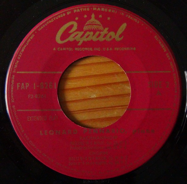 Sergei Rachmaninoff / Frédéric Chopin , Leonard Pennario - Prelude In C Sharp Minor, Prelude In G Minor / Waltz No. 4 In F Major, Waltz No. 11 In G Flat | Capitol Records (FAP-8261) - 4 Sergei Rachmaninoff / Frédéric Chopin , Leonard Pennario - Prelude In C Sharp Minor, Prelude In G Minor / Waltz No. 4 In F Major, Waltz No. 11 In G Flat | Capitol Records (FAP-8261) - 4