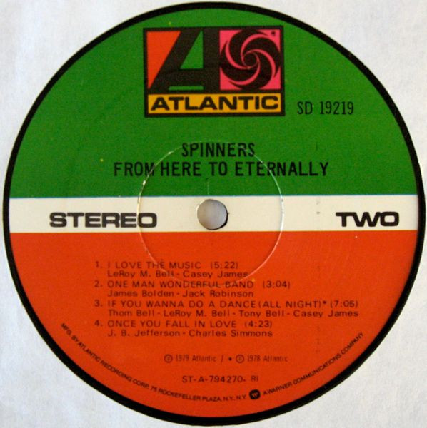Spinners - From Here To Eternally | Atlantic (SD 19219) - 4