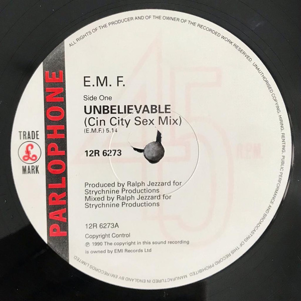 EMF - Unbelievable | Parlophone (12R 6273) - 3