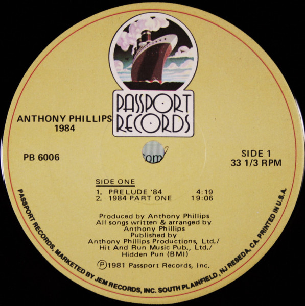 Anthony Phillips - 1984 | Passport Records (PB 6006) - 3