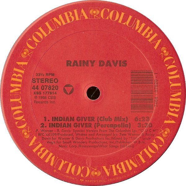 Rainy Davis - Indian Giver | Columbia (44 07820)